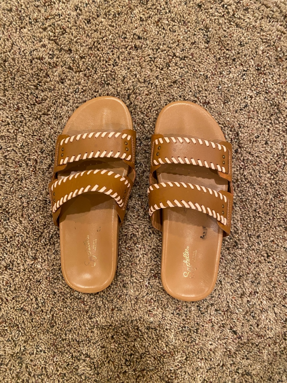 Seychelles Tan & Pink Slides